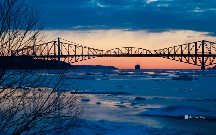 Quebec Bridge across the lower Saint Lawrence River, Canada