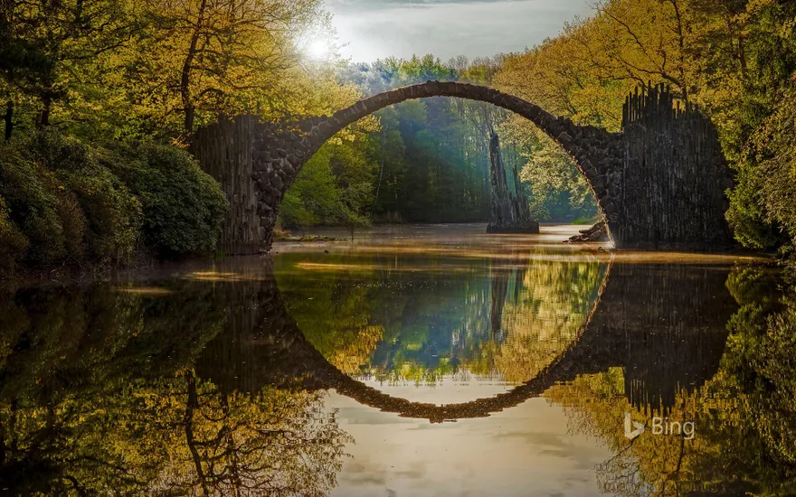 Rakotzbrücke (aka the Devil's Bridge) in Rhododendron Park, Kromlau, Saxony, Germany