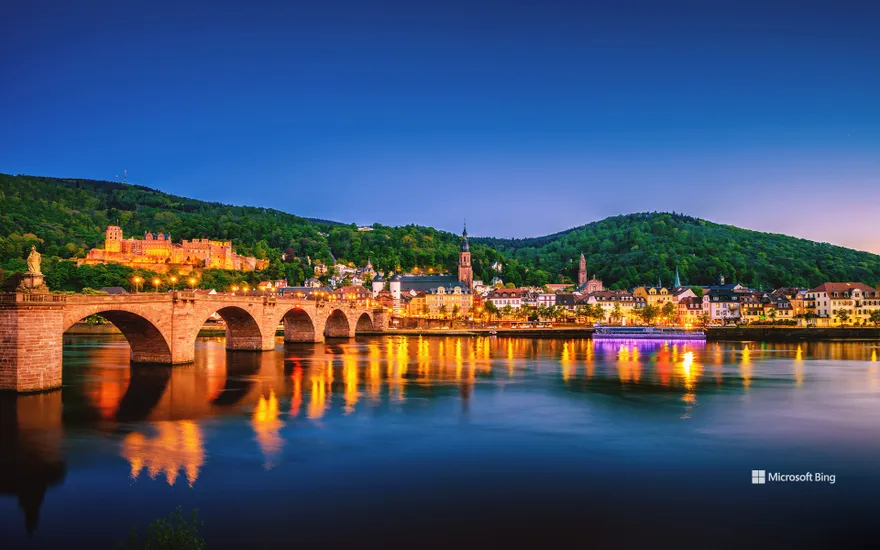 Heidelberg on the river Neckar in Baden-Württemberg, Germany