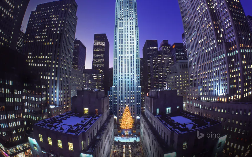 Christmas tree at Rockefeller Center, New York City, New York