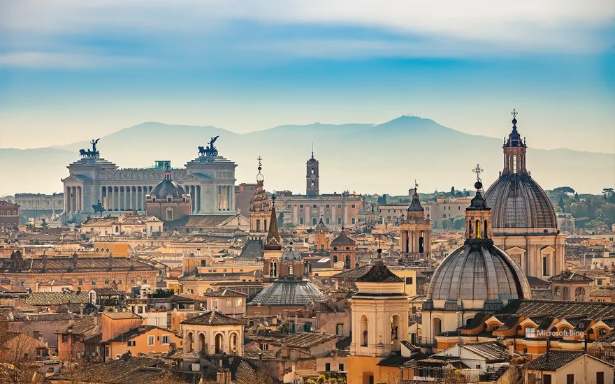 View of Rome from Castel Sant'Angelo, Italy