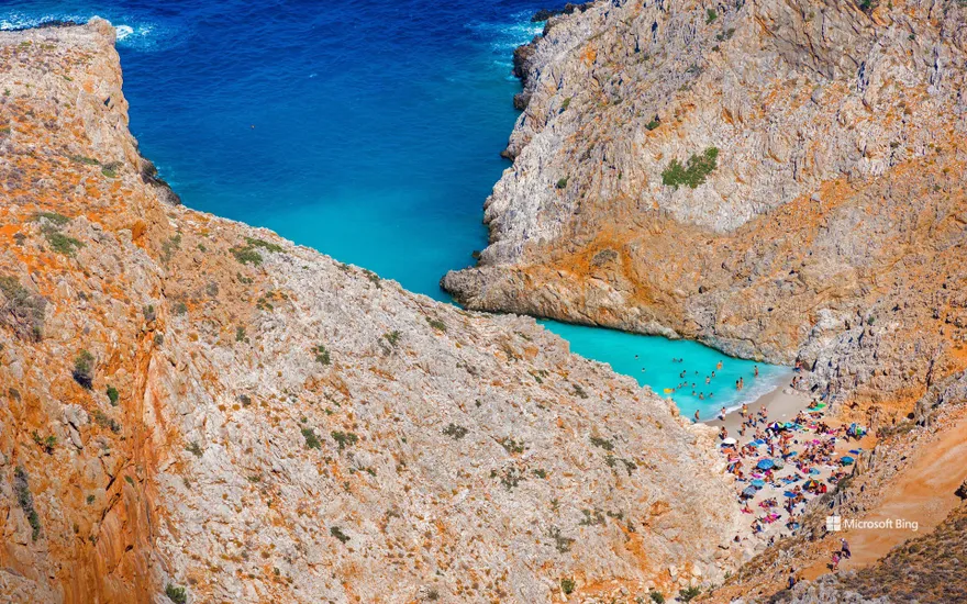 Seitan Limania Beach in Crete, Greece