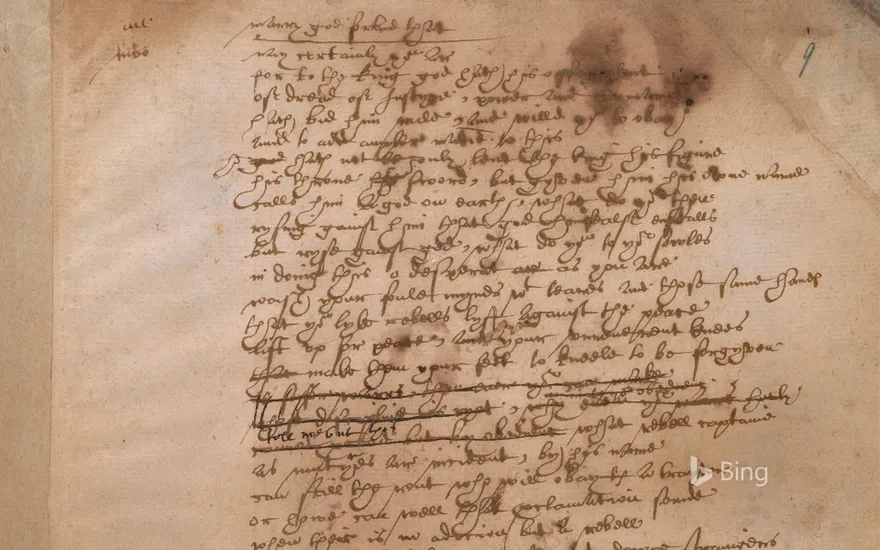 Shakespeare's handwriting from the play Sir Thomas More, British Library, London