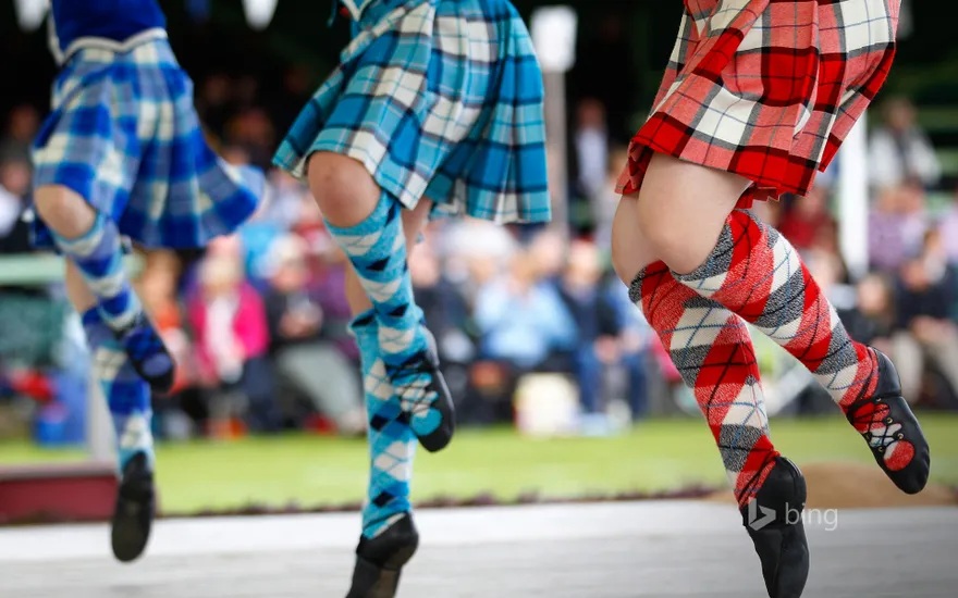 Highland dancers in Scotland
