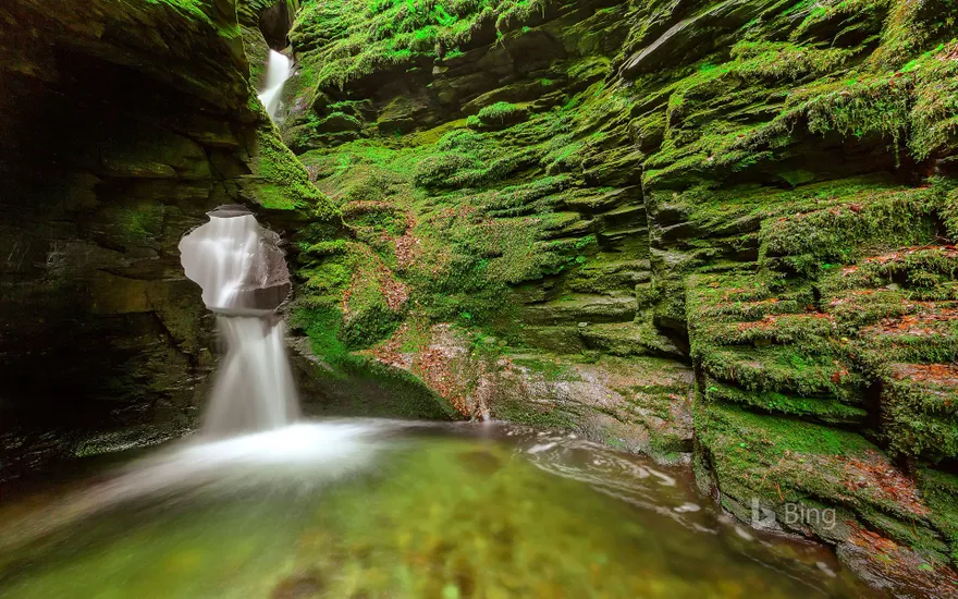 A waterfall at St Nectan's Glen near Tintagel, Cornwall
