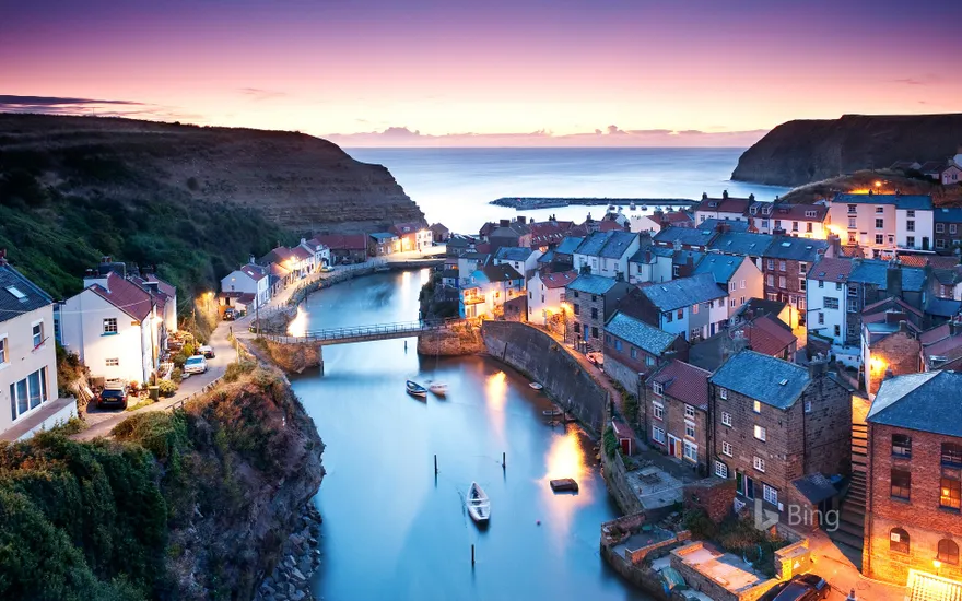 Village of Staithes in North Yorkshire, England