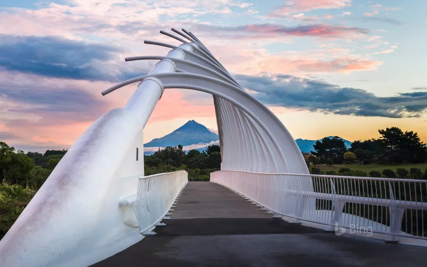 Te Rewa Rewa Bridge near New Plymouth, New Zealand