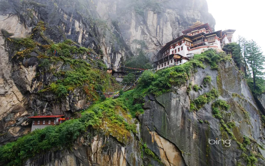 Paro Taktsang (Tiger's Nest Monastery) above Paro Valley, Bhutan