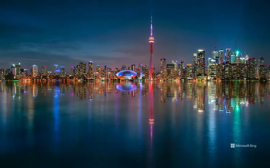 Toronto skyline and its reflection, Toronto