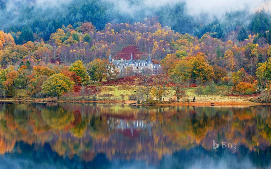 Tigh Mor and Loch Achray surrounded by fog, Perthshire