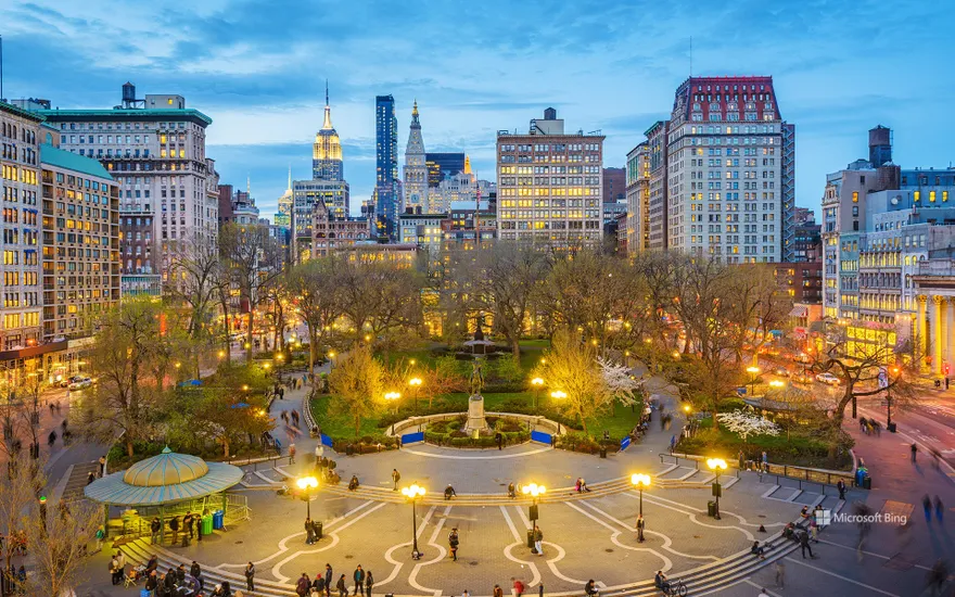 Union Square in Lower Manhattan, New York, USA