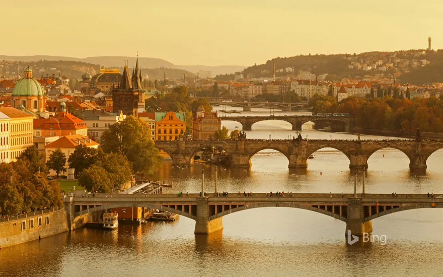 Bridges over the Vltava River, Prague, Czech Republic