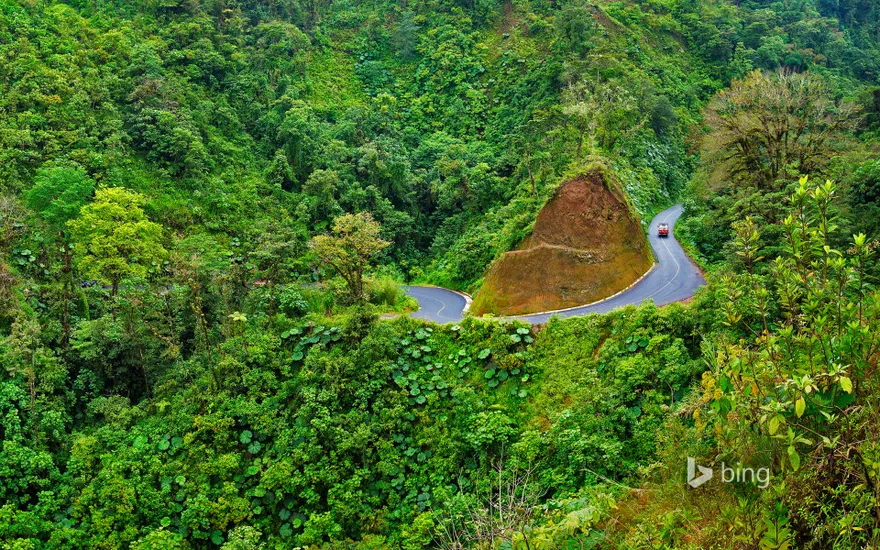 A road to Arenal Volcano National Park in Costa Rica