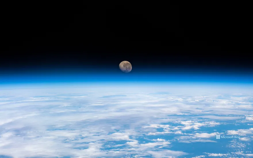 Waning gibbous moon from the International Space Station