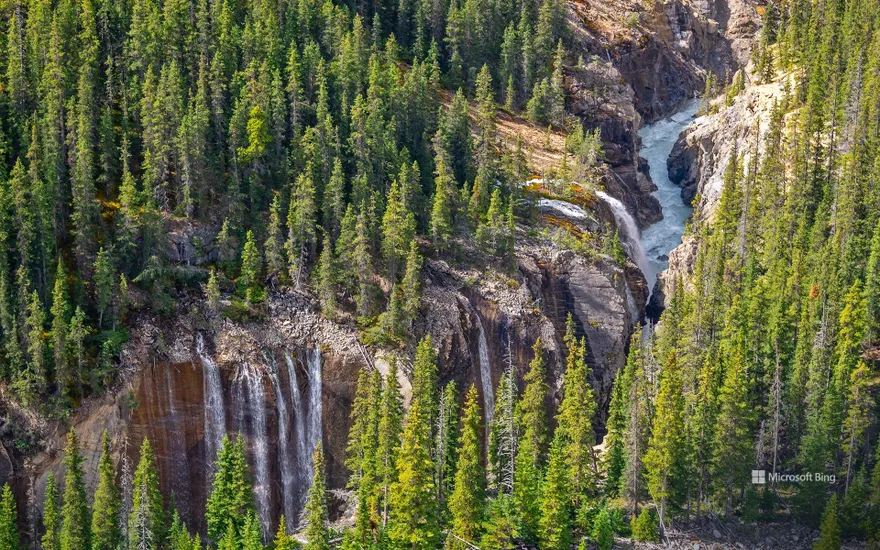 Waterfalls in Sunwapta Valley, Jasper National Park, Canada