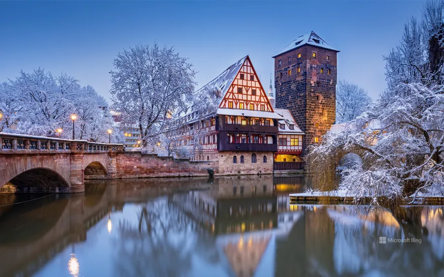 Weinstadel on Pegnitz river, Nuremberg, Germany
