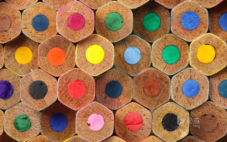 Stacked colored pencils