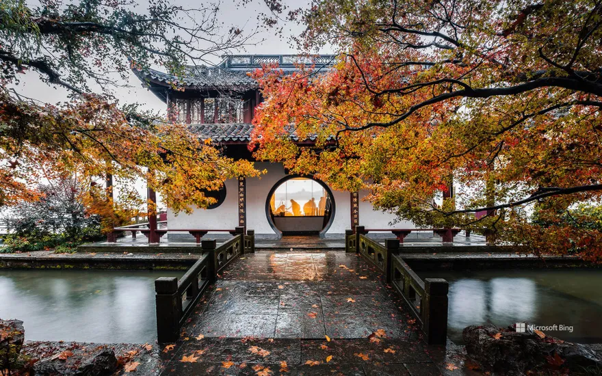 Classical Chinese Gardens at West Lake in Hangzhou